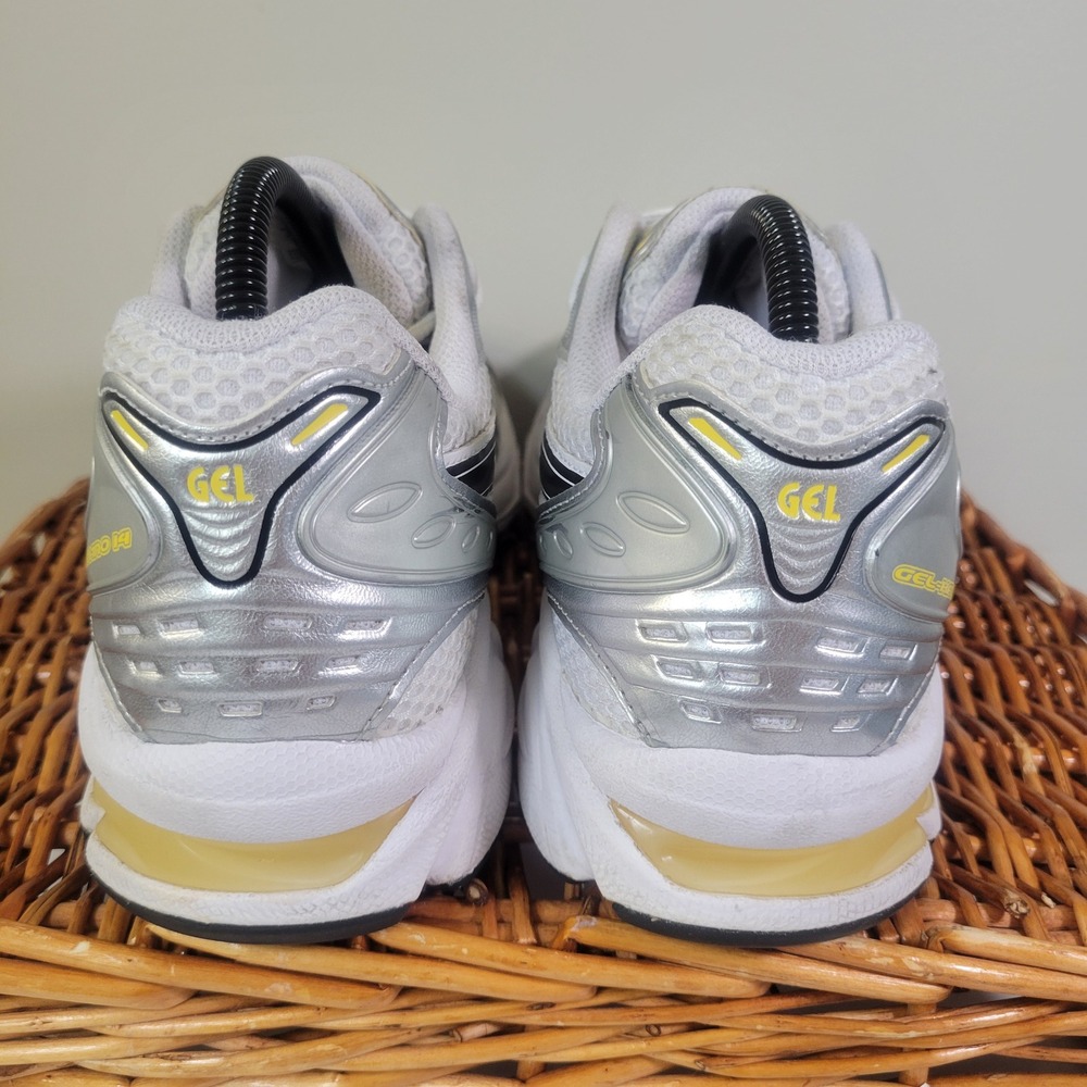 Asics Gel-Kayano 14 White Pure Silver Yellow Running Shoes 1203A537 Mens Size 9 - Picture 5 of 7